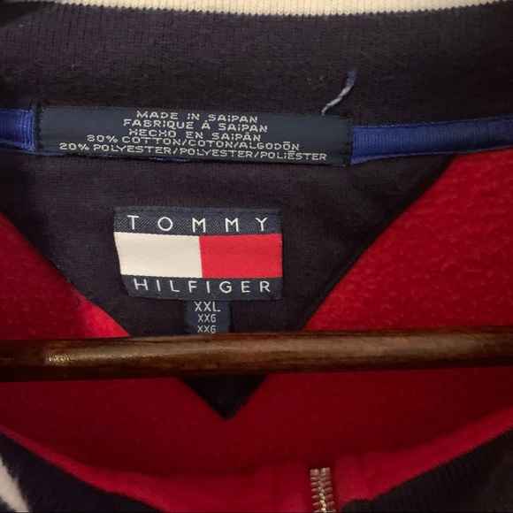 Vintage Tommy Hilfiger Spellout Red 1/4 Zip Jacket - Picture 3 of 3